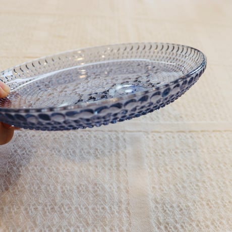 Riihimaen Lasi grapponia dessert plate blue