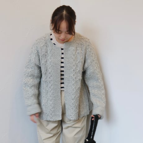 raha handknitted peplum cardigan grey