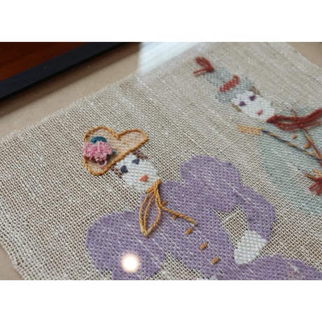 Finnish transparent tapestry ’couple in costume'