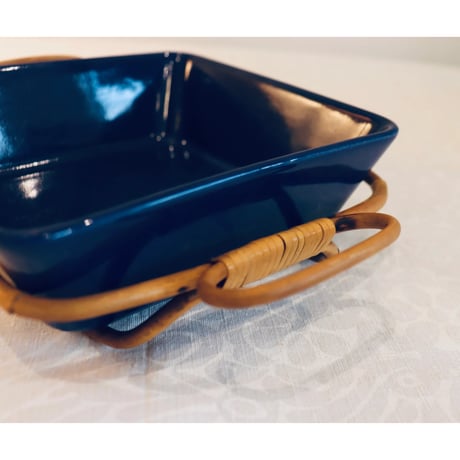 ARABIA　Kilta square bowl with rattan rack