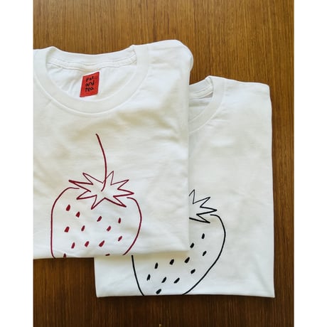 pot and tea イチゴTシャツ　赤