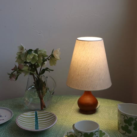 vintage teak table lamp