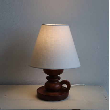 vintage walnut table lamp