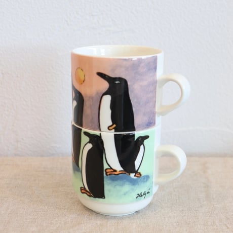 Arabia Helja Liukko Sundstrom penguin  2 mugs set