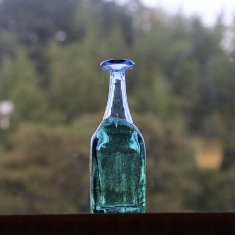 Kosta Boda miniture vase  blue x green