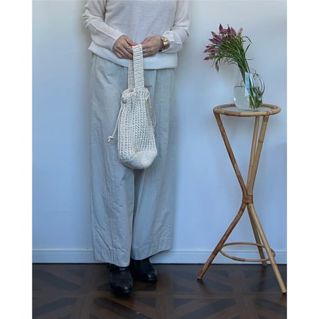 miho umezawa cotton linen weather cocoon wide pants misty