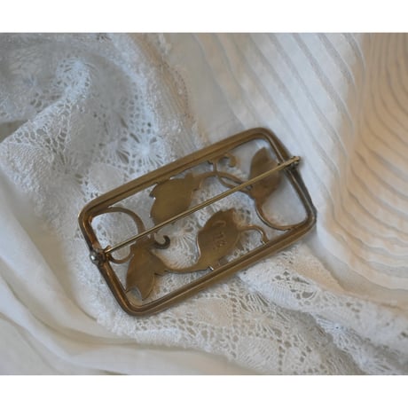 Georg Jensen rectangler leaf silver brooch