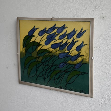 Arabia Heljä Liukko-Sundström wall plaque 'blue lilies'