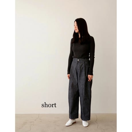 miho umezawa plain weave denim unisex cocoon pants