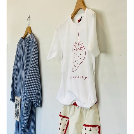 pot and tea gingham check smock volume one-piece