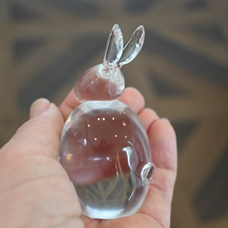 Hadeland glass small rabbit figurine