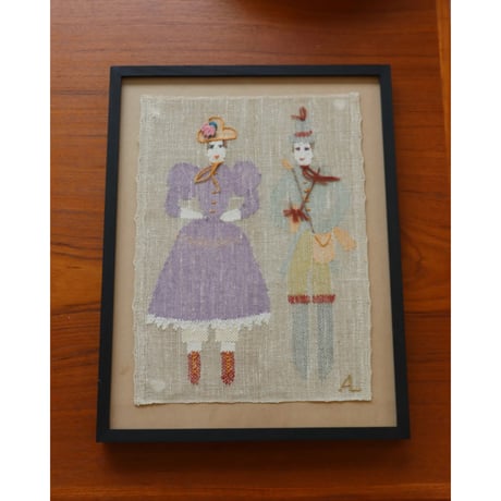 Finnish transparent tapestry ’couple in costume'