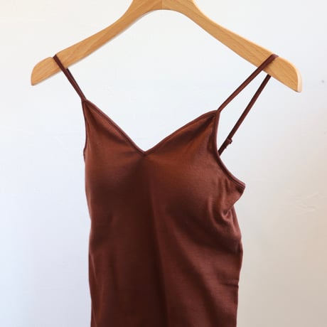 souple luz rib brapad camisole chesnut（botanical dyed)