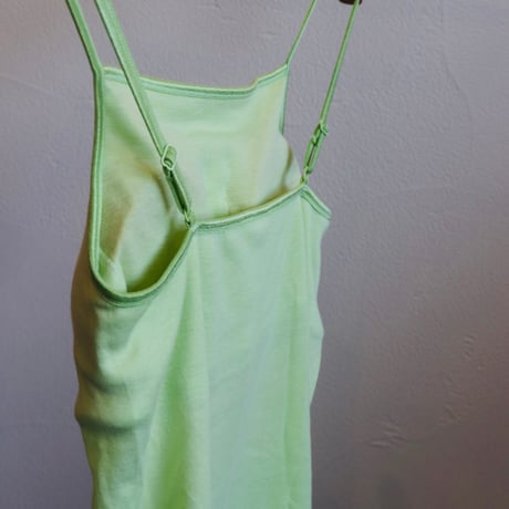 souple luz rib straight neck brapad camisole lime（botanical dyed)
