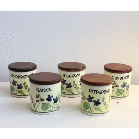 Jie Gantofta spice canister  with teak lid