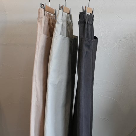 miho umezawa cotton linen weather cocoon wide pants misty