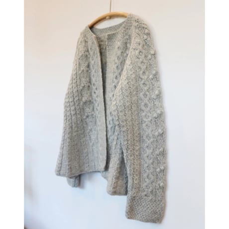 raha handknitted peplum cardigan grey
