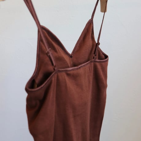 souple luz rib brapad camisole chesnut（botanical dyed)