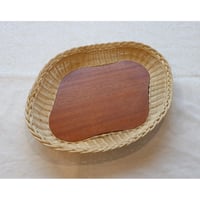 Sweden teak & rattan tray