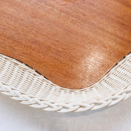 Sweden teak & rattan tray