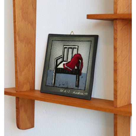 Arabia Helja Liukko Sundstrom wall plaque 'scarf on a chair'