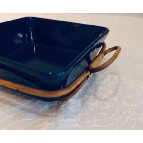 ARABIA　Kilta square bowl with rattan rack