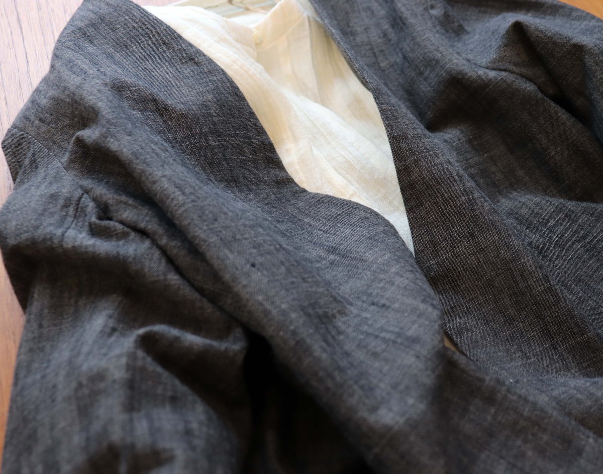 miho umezawa cotton slab yarn V-neck jacket | plum