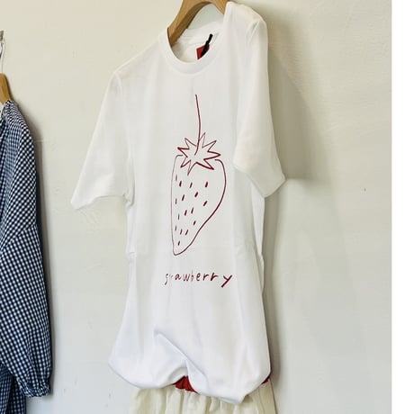 pot and tea イチゴTシャツ　赤
