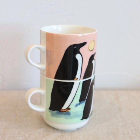 Arabia Helja Liukko Sundstrom penguin  2 mugs set