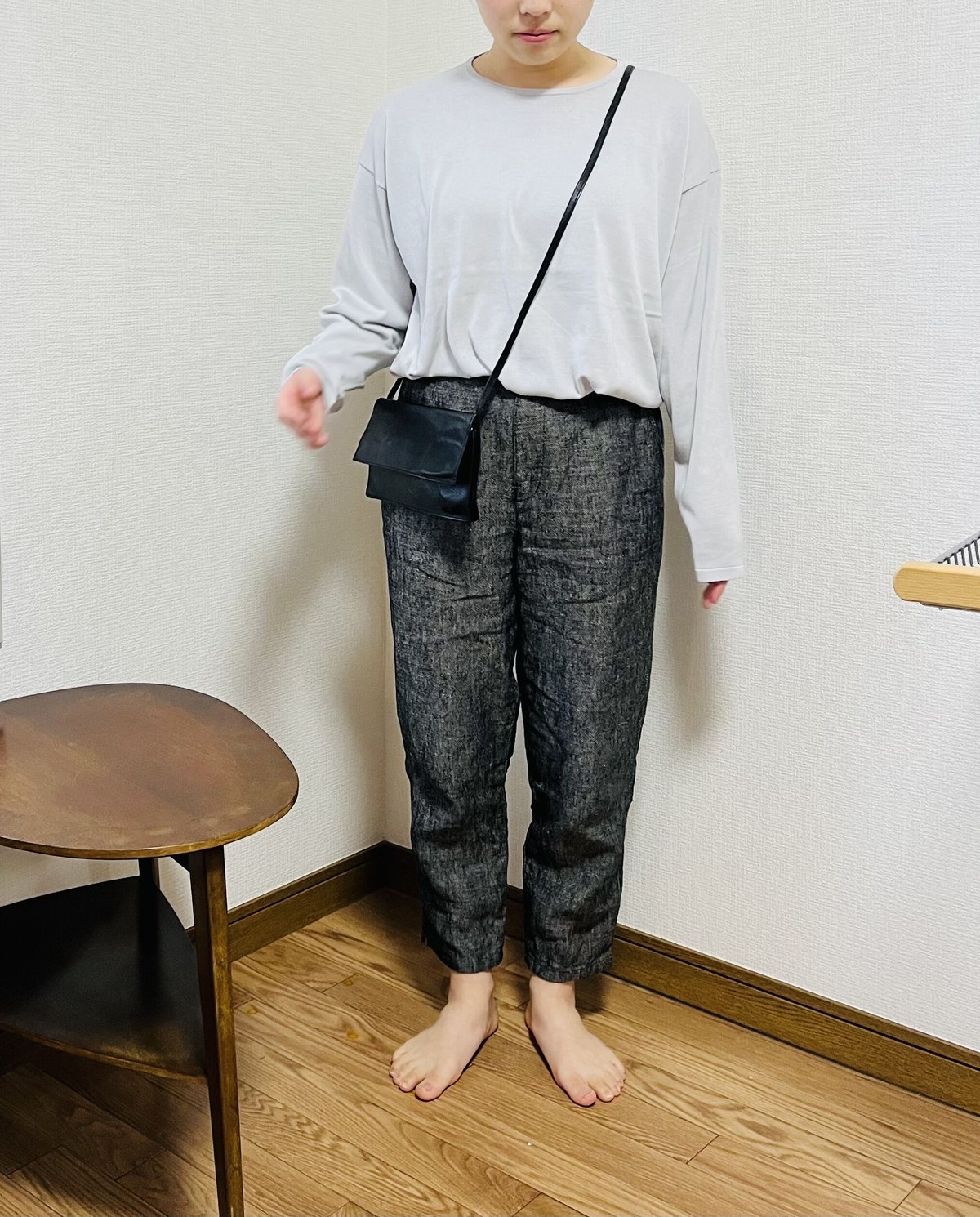 ウメザワミホ　miho umezawa ワイドデニム cocoon wide pants（LINEN DENIM）/ miho umezawa - TSUKURITE