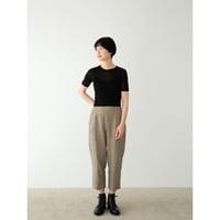 miho umezawa triple washed linen straight pants khaki