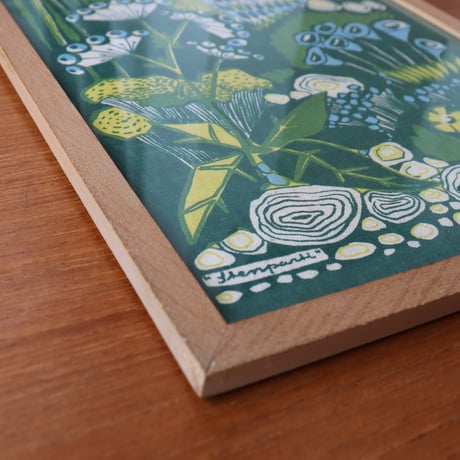 Vintage handprinted textile  tapestry (frame included)