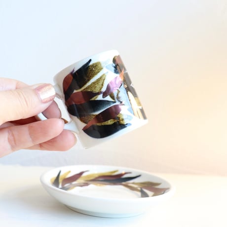 Arabia handpainted demitasse cup&saucer 2set