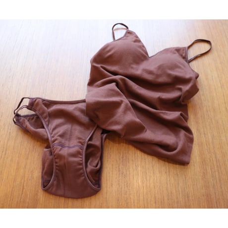 souple luz rib brapad camisole chesnut（botanical dyed)