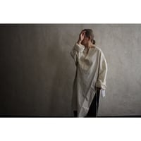 Key Neck Side Slit Long Length Pullover Shirt / 〼〼:masumasu