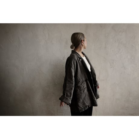 Back-Open Peak Lapel Double-Breasted Over Jacket / 〼〼:masumasu