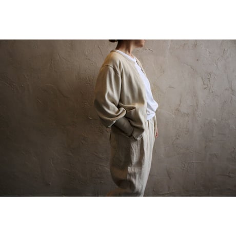 GATHER SLEEVE KNIT CARDIGAN / Gauze#