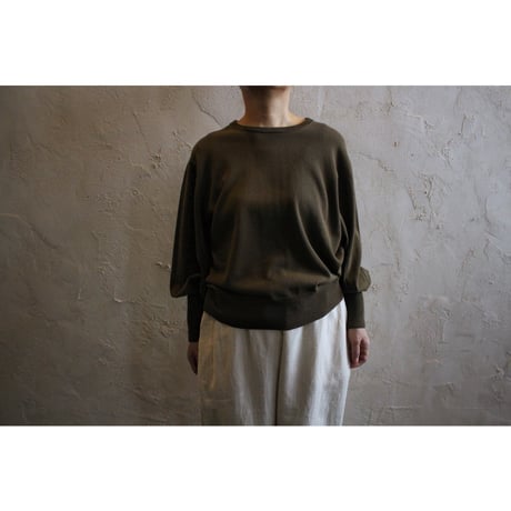 GATHER SLEEVE KNIT PULL OVER / Gauze#