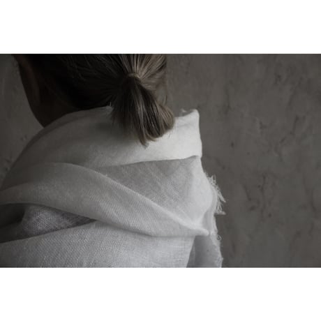 薄手大麻四角ストール 白 / MITTAN