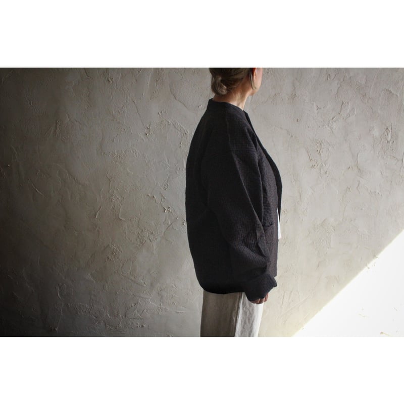 中わた刺し子ジャケット 黒茶 / MITTAN | SoL