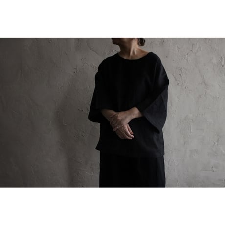 Crew Neck Half Sleeve Over Pullover / 〼〼:masumasu