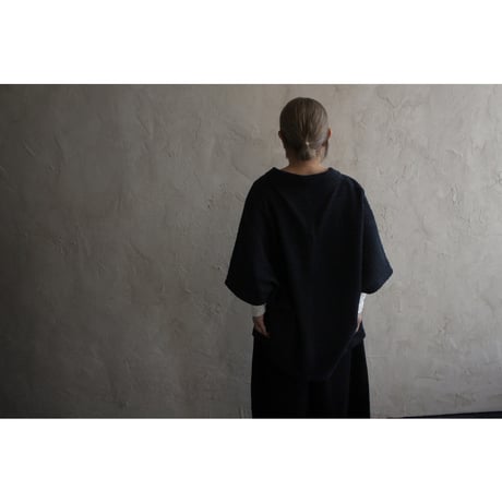 Waffle Russell V Neck 3/4 Sleeve Dolman Knit Pullover / 〼〼:masumasu