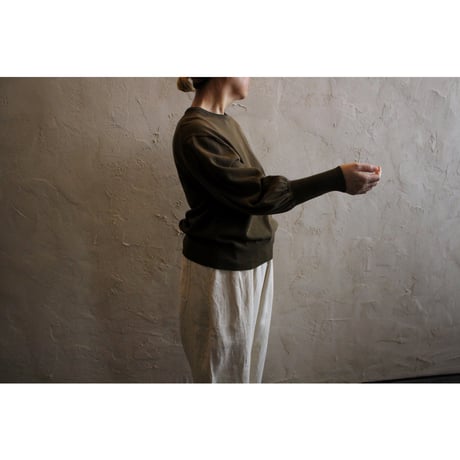 GATHER SLEEVE KNIT PULL OVER / Gauze#