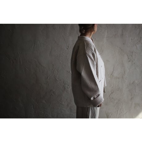 中わた刺し子織ジャケット 生成 / MITTAN
