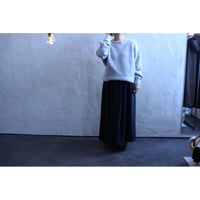 綾織絹麻巻きスカート 濃紺 / MITTAN