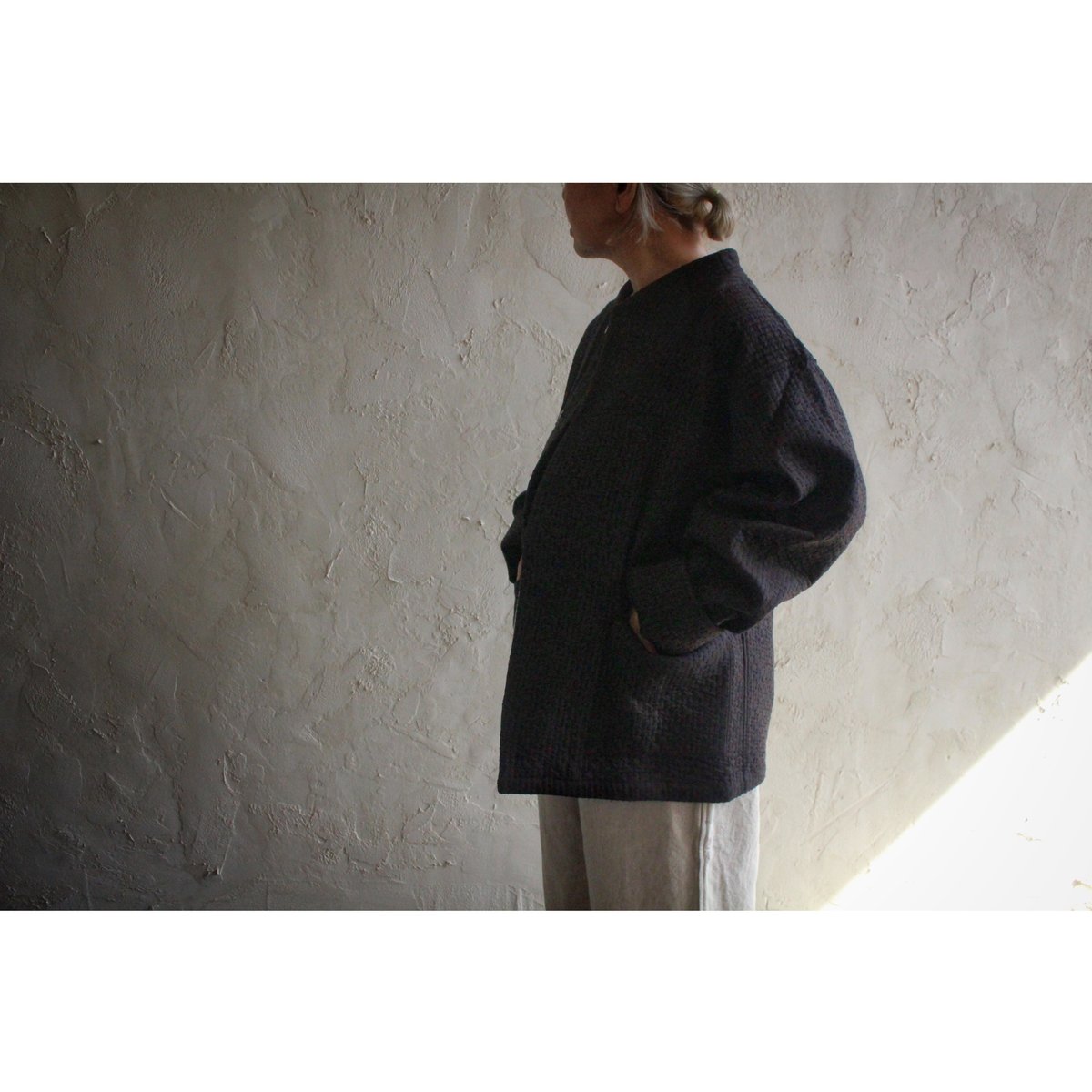 中わた刺し子ジャケット 黒茶 / MITTAN | SoL