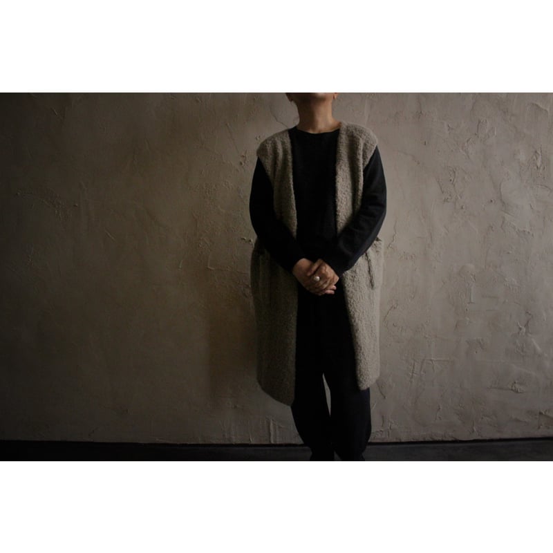 evam eva boa long vestウールボアロングベストsumi evam eva boa long vestウールボアロングベストsumi evam eva｜online