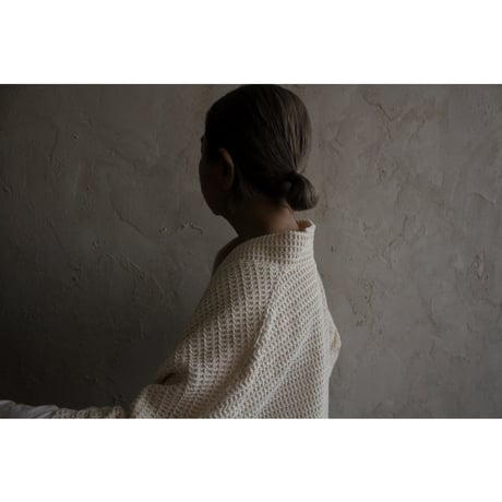 Waffle Russell V Neck 3/4 Sleeve Dolman Knit Pullover / 〼〼:masumasu