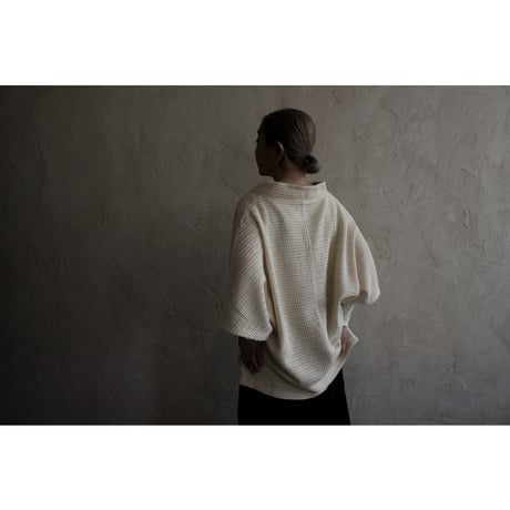 Waffle Russell V Neck 3/4 Sleeve Dolman Knit Pullover / 〼〼:masumasu