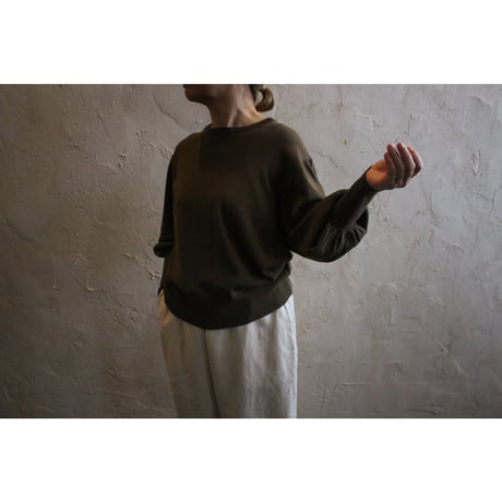 GATHER SLEEVE KNIT PULL OVER / Gauze#